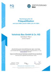 Bescheinigung Präqualifikation